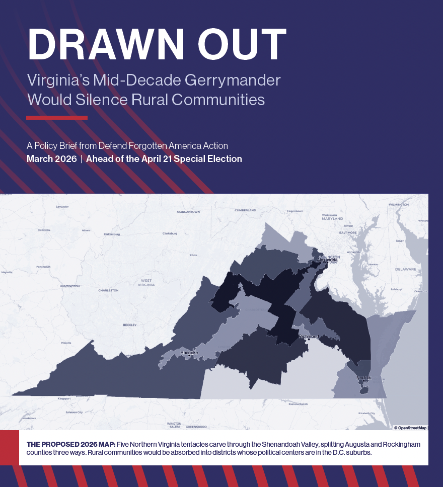 DFAA New Report Warns Virginia Redistricting Plan Would Silence Rural Communities